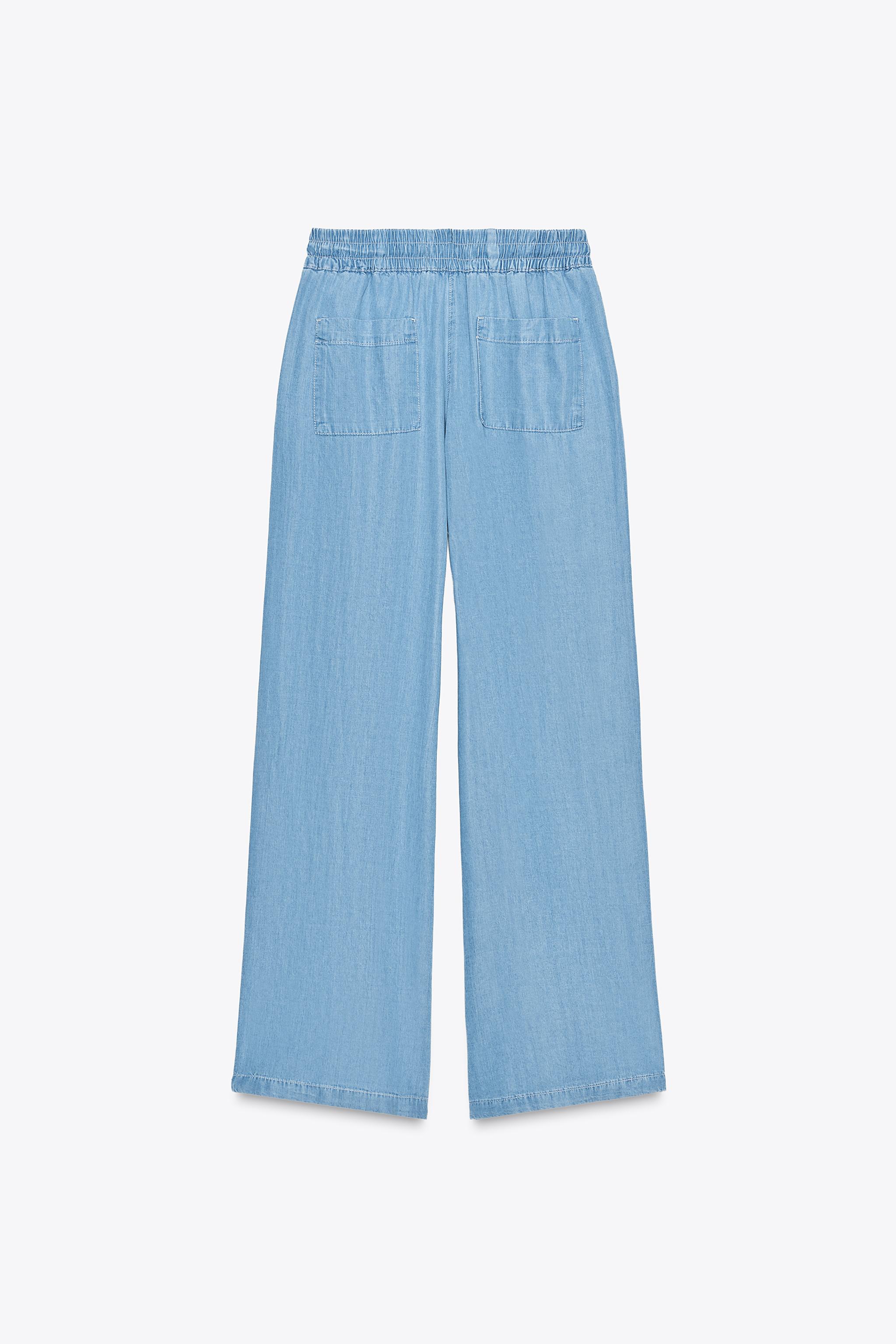 WIDE LEG ELASTIC WAIST PANTS